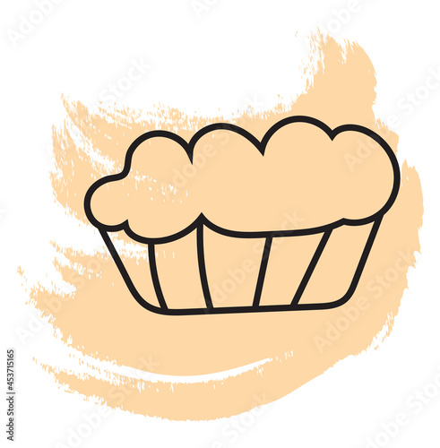 Sweet brownie, icon illustration, vector on white background