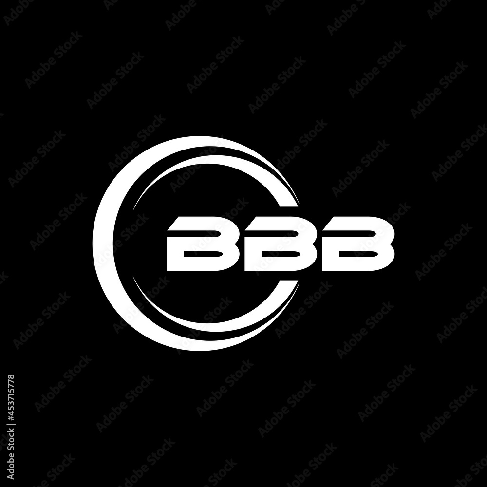 BBB Letter Logo Design With Black Background In Illustrator, Vector ...