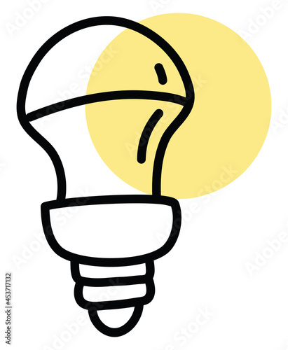 Double reflector light bulb, icon illustration, vector on white background