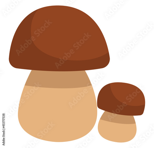 Brown penny bun, icon illustration, vector on white background
