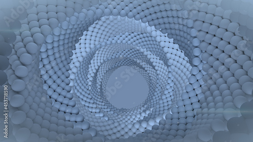 Abstract geometric wormhole 3D rendering illustration