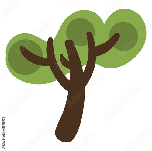 Magnolia kobus tree, icon illustration, vector on white background