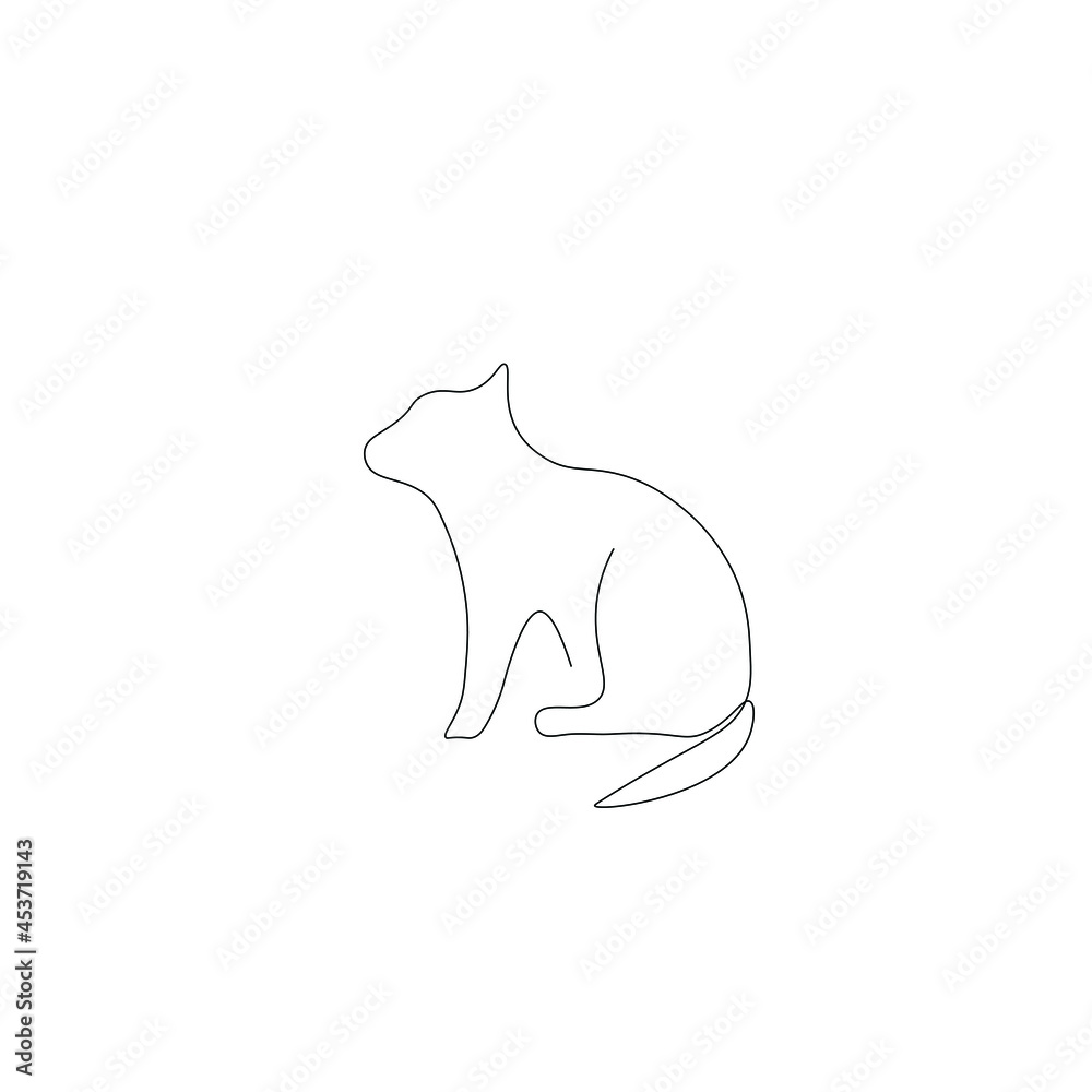 Cat silhouette line drawing vector illustration Cat silhouette line drawing vector illustration