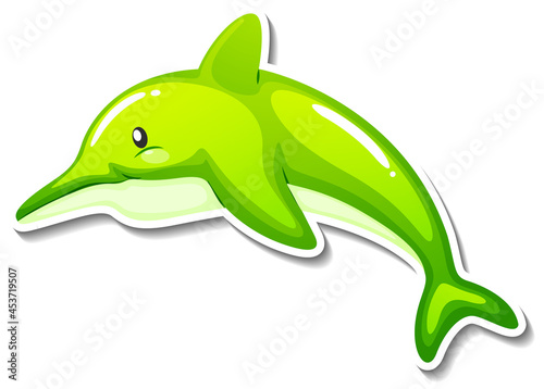 Dolphin sea animal cartoon sticker
