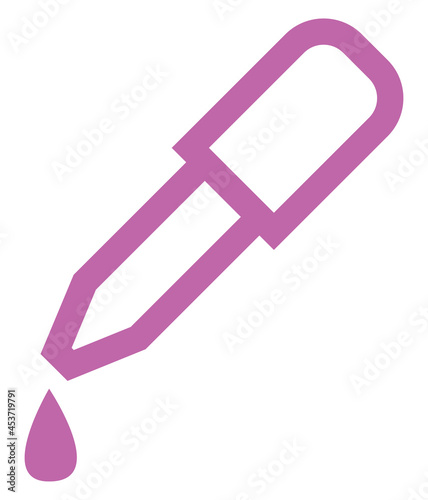 Purple Eyedropper , illustration, on a white background.