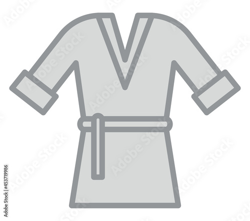 Grey bathrobe, illustration, on a white background.