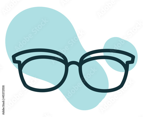 Glasses with fat frame, illustration, on a white background.