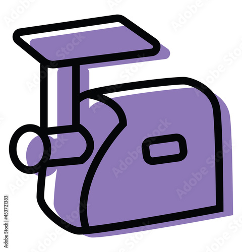 Purple meat grinder, illustration, on a white background.