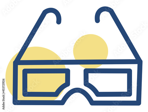 3D glasses, illustration, on a white background.