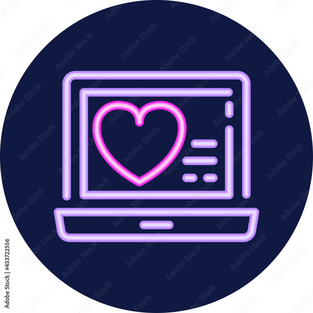 heart monitor neon icon
