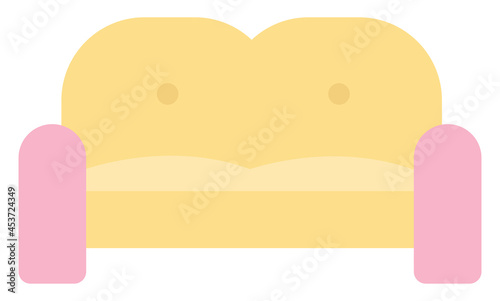 Yellow sofa, illustration, on a white background.