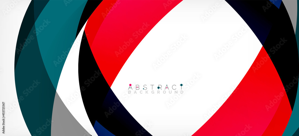 Color circle shapes, minimal geometric background. Trendy dynamic composition. Vector Illustration For Wallpaper, Banner, Background, Landing Page Color circle shapes, minimal geometric background. Trendy dynamic composition. Vector Illustration For Wallpaper, Banner, Background, Landing Page