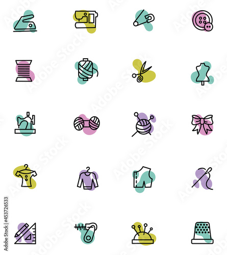 Sewing kit, illustration, on a white background.
