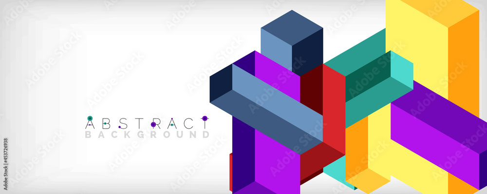 Abstract background. 3d cubes, cubic elements and blocks. Techno or business concept for wallpaper, banner, background, landing page Abstract background. 3d cubes, cubic elements and blocks. Techno or business concept for wallpaper, banner, background, landing page