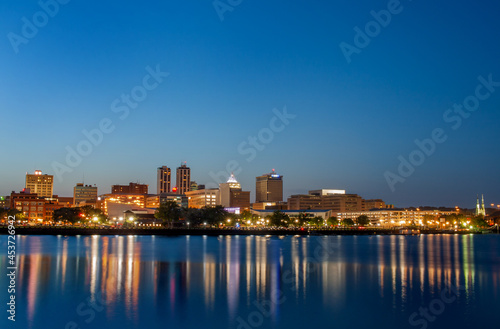 Downtown Peoria At Dusk With A Clear Sky (Some Corporate Signs Replaced With Fake Ones) © David