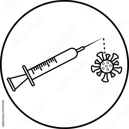 Illustration of antiviral vaccine on white background