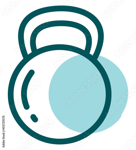 Blue kettleball, illustration, vector on a white background.