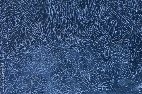 Ice pattern texture of dark blue color