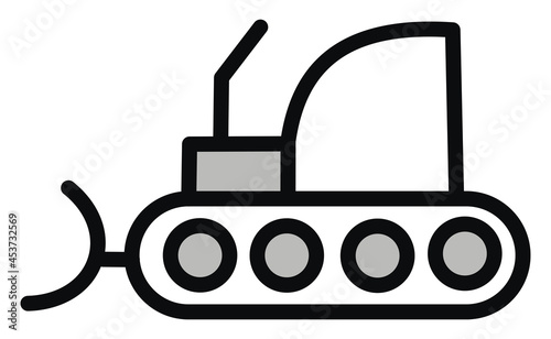 Snow cleaner truck, illustration, vector on a white background.