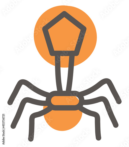 Spider bacteria, illustration, vector, on a white background.