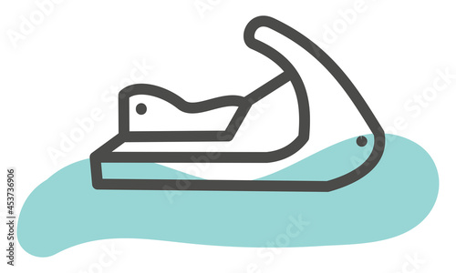 Water jetski, illustration, vector, on a white background.