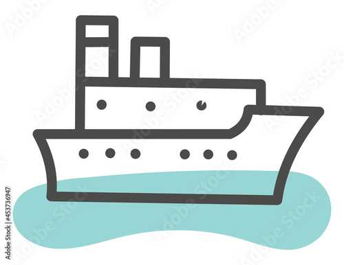Tall sailing ship , illustration, vector, on a white background.