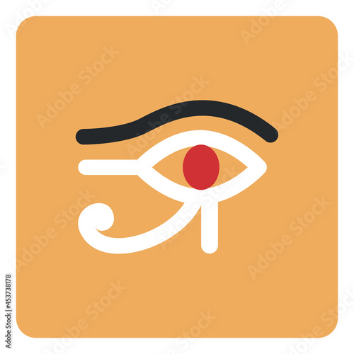 Hieroglyph eye, illustration, vector, on a white background.
