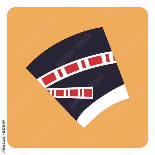 Egyptian nefertiti hat, illustration, vector, on a white background.