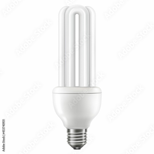 LED light emitting diode energy saving light bulb, economical lightbulb, isolated on white background, 3d vector realistic illustration