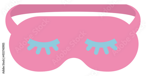Pink sleeping mask, illustration, vector, on a white background.