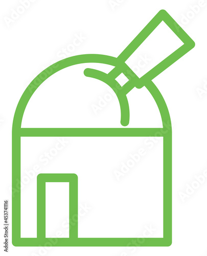 Space observatory, illustration, vector, on a white background.