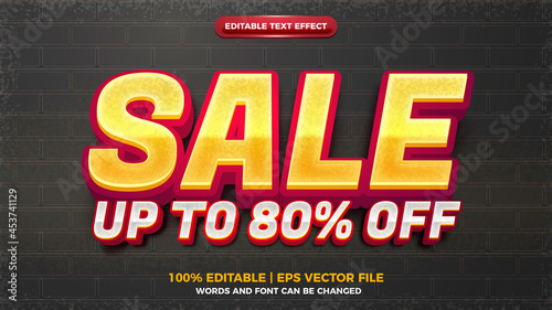 modern creative sale 3d editable text effect