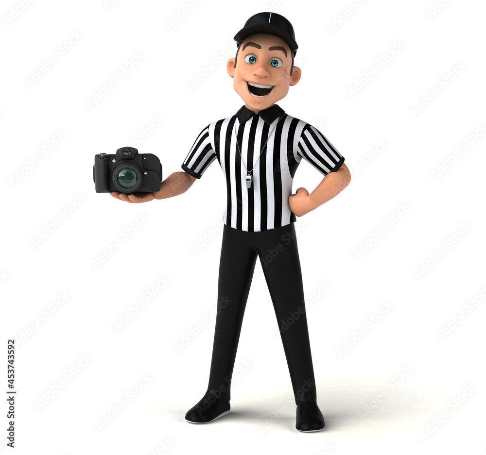Fun 3D Illustration of an american Referee Fun 3D Illustration of an american Referee