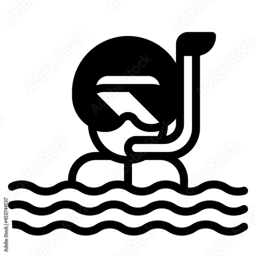 snorkel man glyph icon
