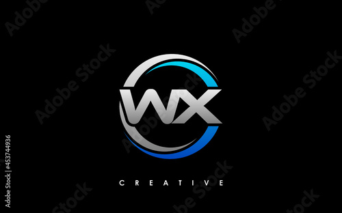 WX Letter Initial Logo Design Template Vector Illustration