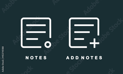 Notes icon. Add note, create new notepad. Illustration vector