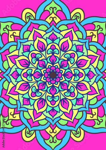 Ethnic Mandala Round Ornament Pattern With Colorful