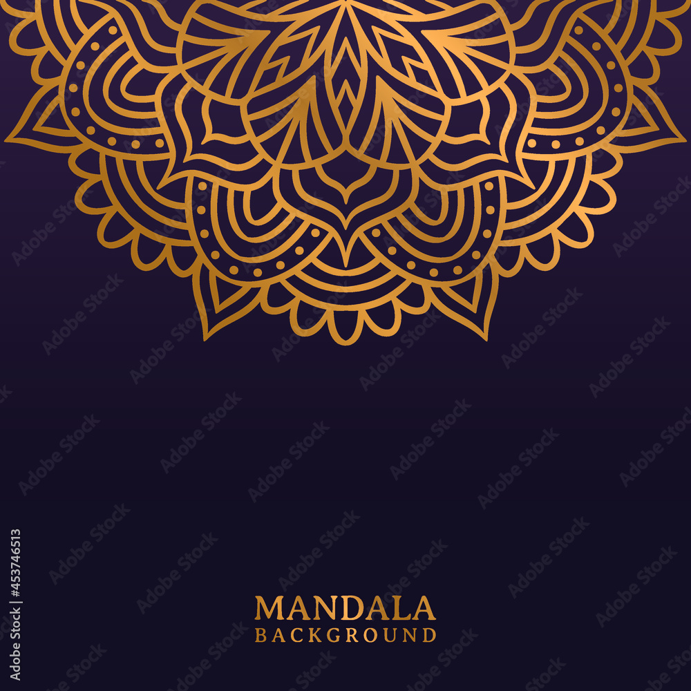 Luxury mandala background With Golden Arabesque