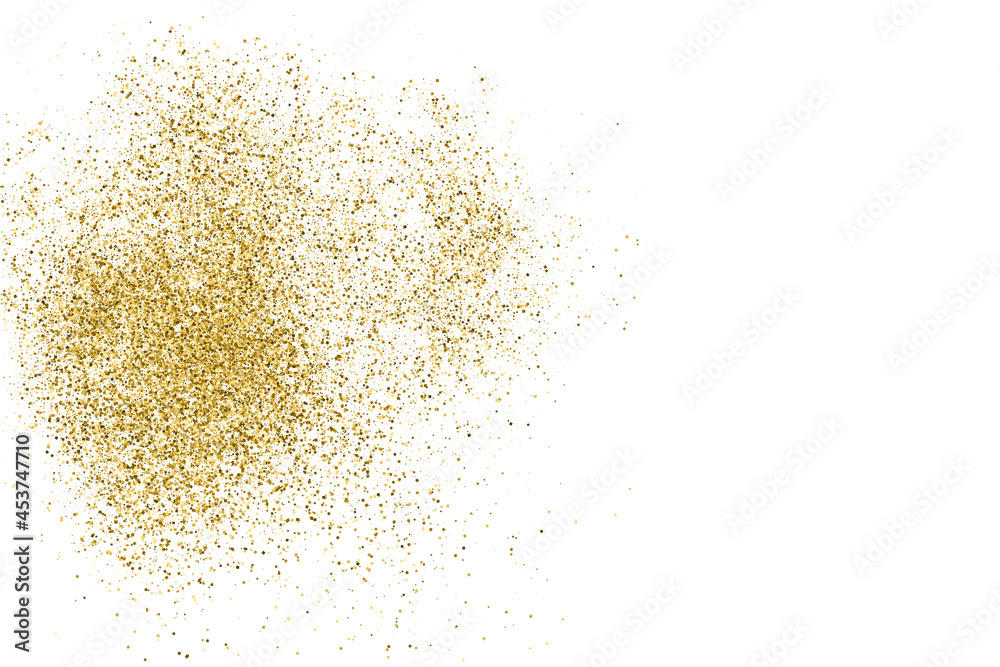 Gold Glitter Texture Isolated On White. Goldish Color Sequins. Celebratory Background. Golden Explosion Of Confetti. Vector Illustration, Eps 10. Gold Glitter Texture Isolated On White. Goldish Color Sequins. Celebratory Background. Golden Explosion Of Confetti. Vector Illustration, Eps 10.