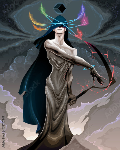 Mythological representation of Saturn. Vector illustration
