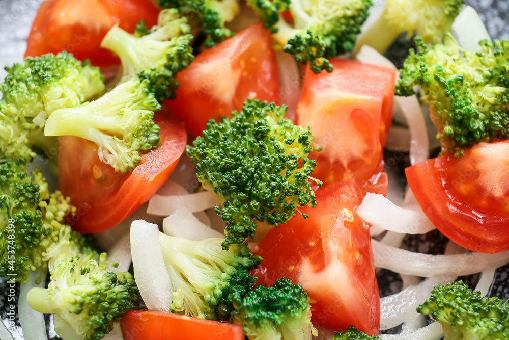 Tasty salad with broccoli, closeup Tasty salad with broccoli, closeup
