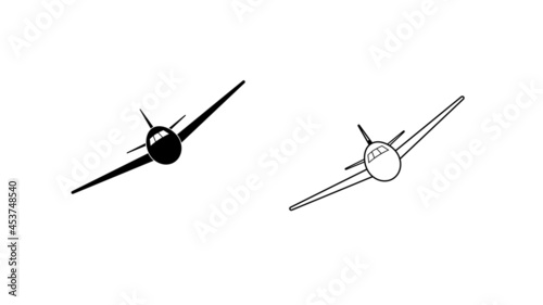 Plane icon solid illustration, pictogram isolated on white
