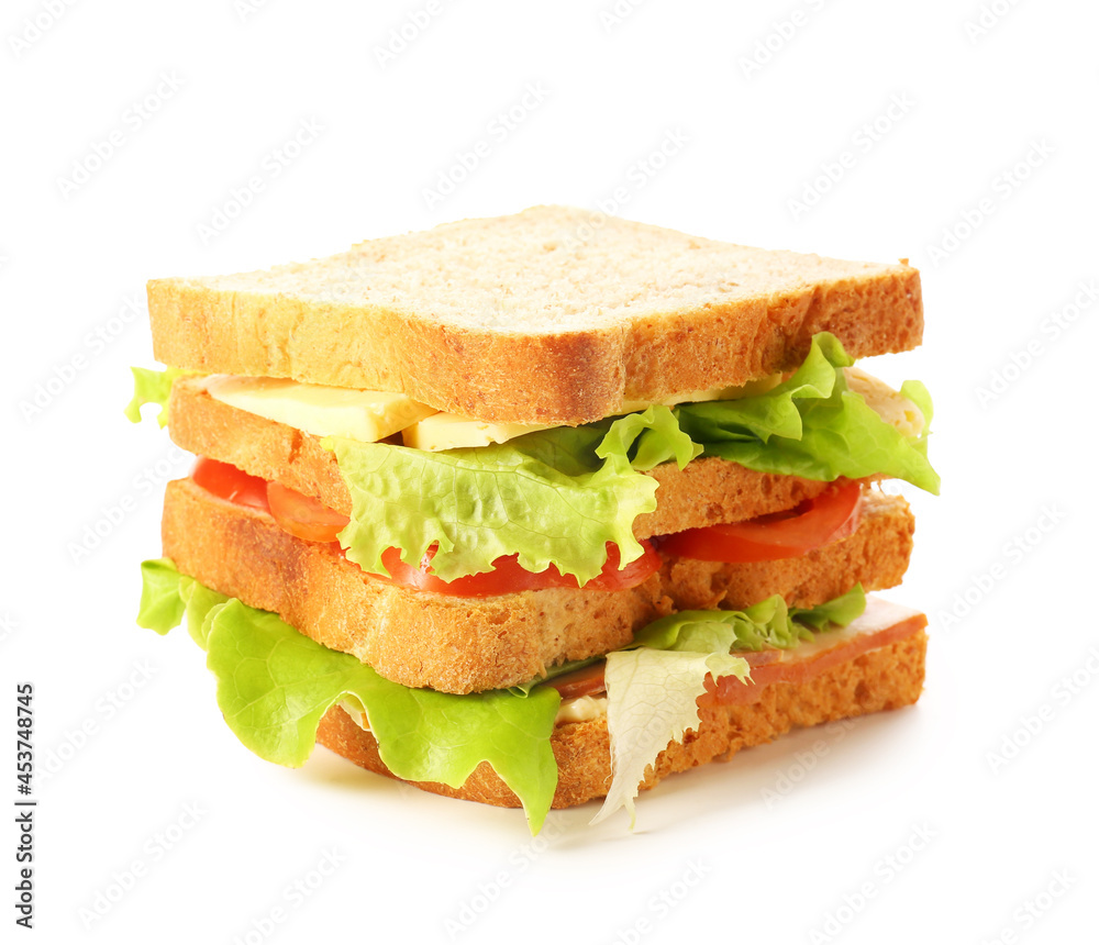 Tasty sandwich on white background Tasty sandwich on white background