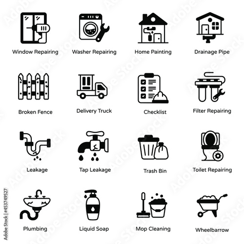 Top Trendy Home Maintenance Solid Icons 

