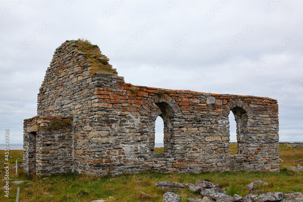 Old ruin of church on Røst in Lofoten Norway. Norwegian culture. Old ruin of church on Røst in Lofoten Norway. Norwegian culture.