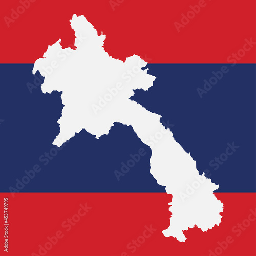 Vector map Laos made flag, Asia country