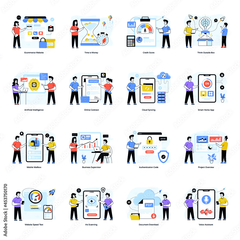 Set of Business and Developing Flat Illustrations
Set of Business and Developing Flat Illustrations