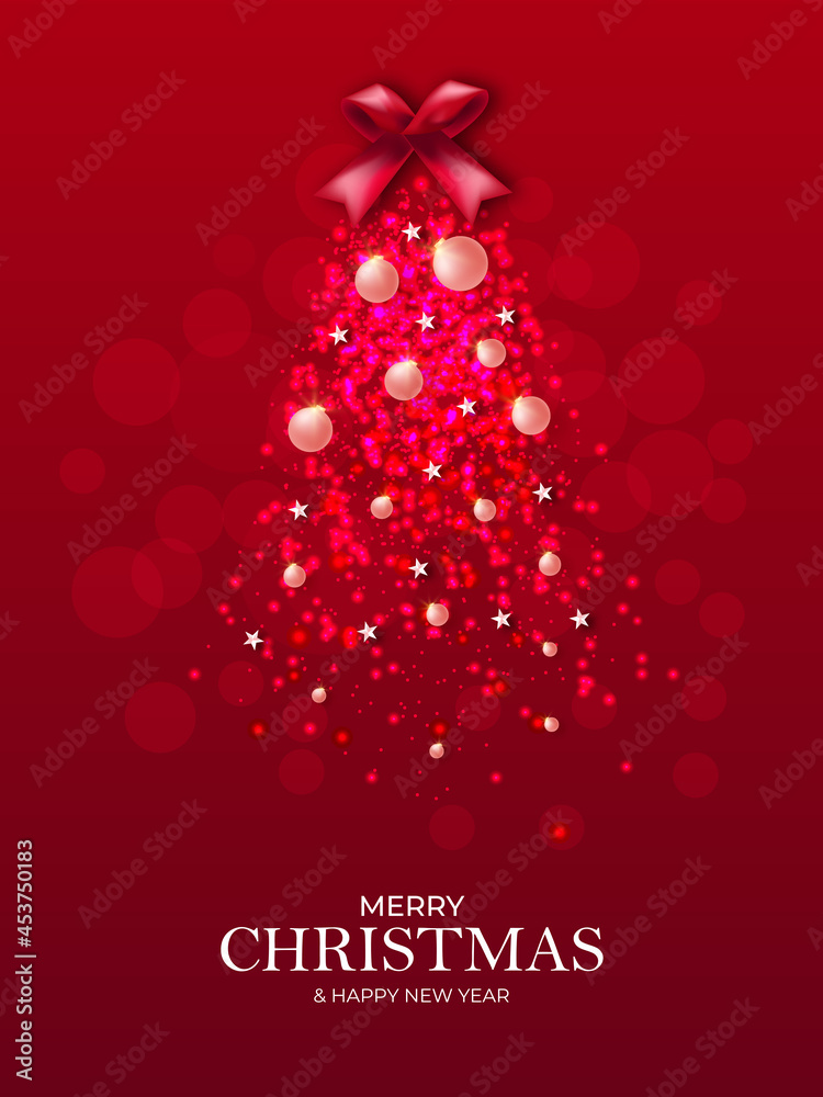 Red Shiny Abstract Christmas Tree - Illustration Red Shiny Abstract Christmas Tree - Illustration