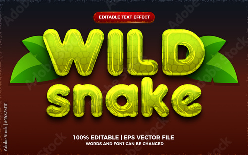 wild snake green liquid 3d editable text effect