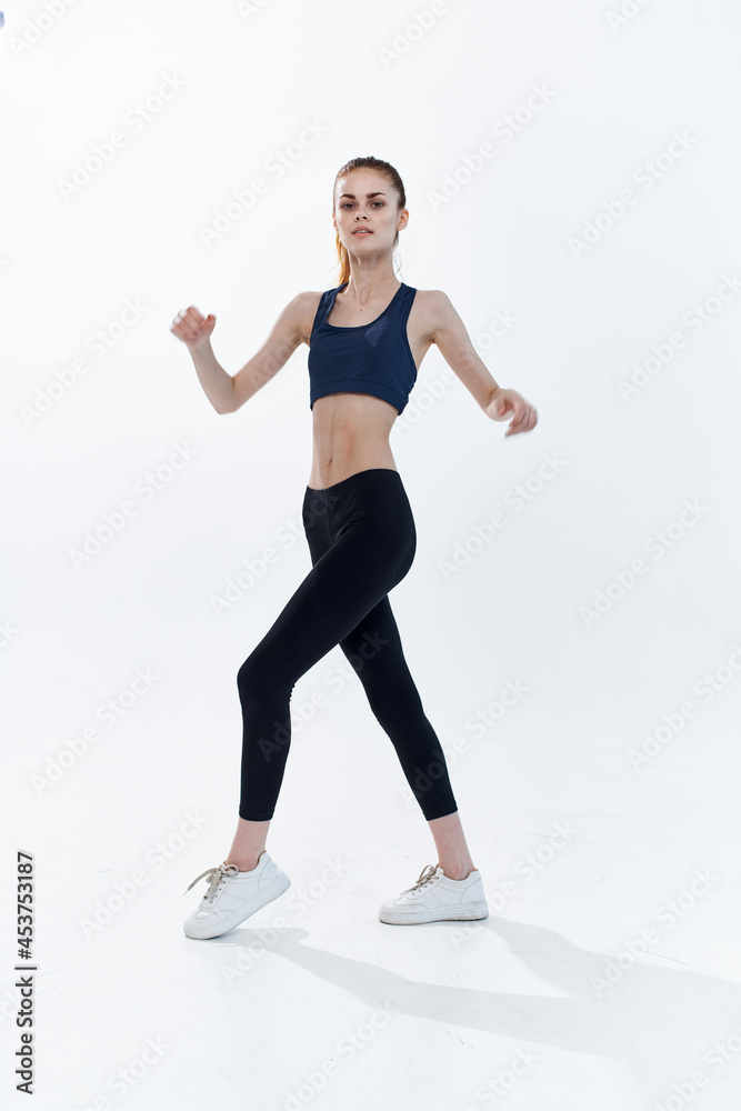 athletic woman slim figure gym workout energy lifestyle